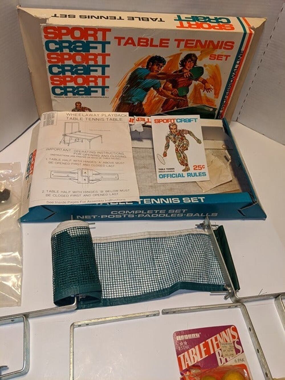Vintage Sportcraft 4 Player Table Tennis Set The Professional Line Model 19073